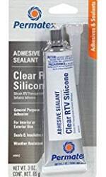 Permatex 80050 Clear RTV Silicone Adhesive Sealant, 3 oz